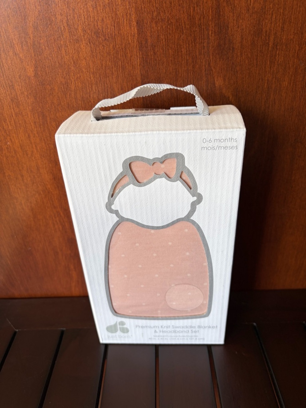 New Pink Baby girl Just Born Premium Knit Swaddle Blanket and Headband set